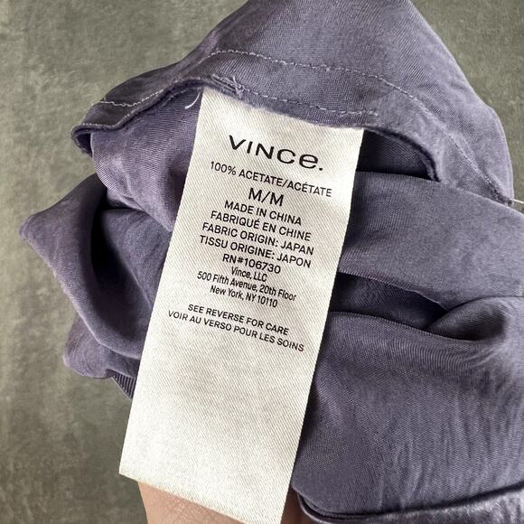 Vince Maxi Skirt Womens M Purple Satin Side Slit Elegant Slinky Eveningwear - Picture 5 of 10